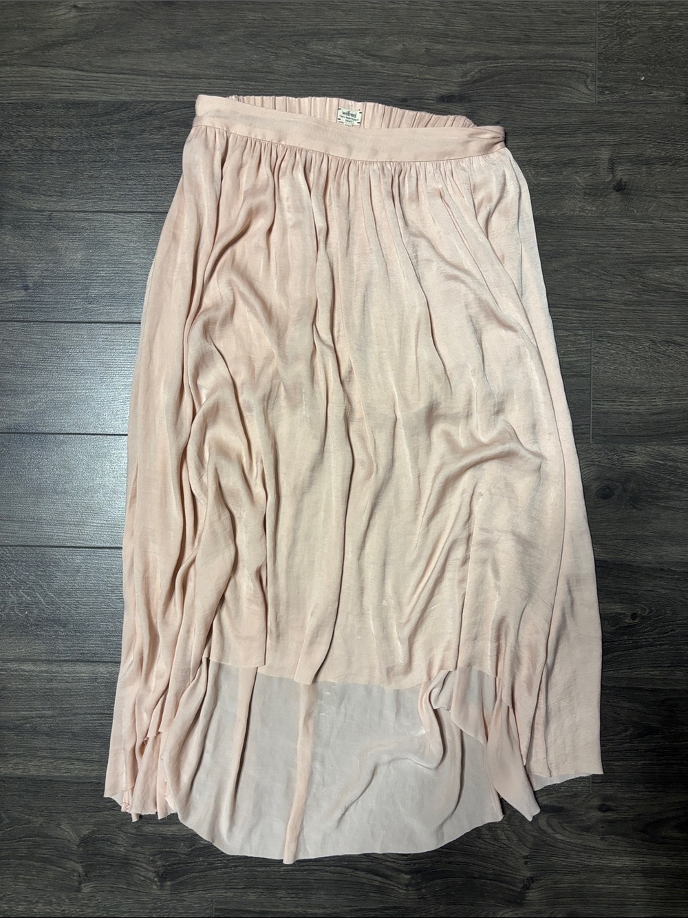 Wilfred Blush Pink Pleated High-Low Skirt